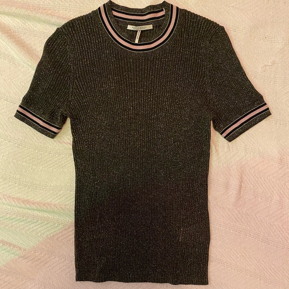 Scotch & Soda short sleeve metallic sweater M